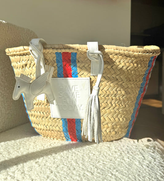 "Red & Blue Stripe" St Barth's Tote