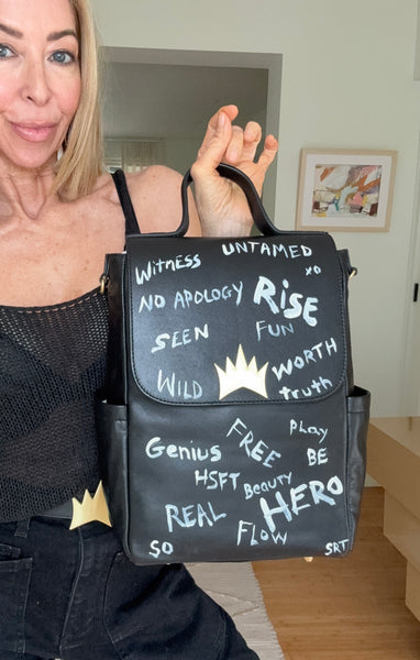 Hand-Painted Mini Backpack — "Rise" Graffiti Edition | 1 of 1