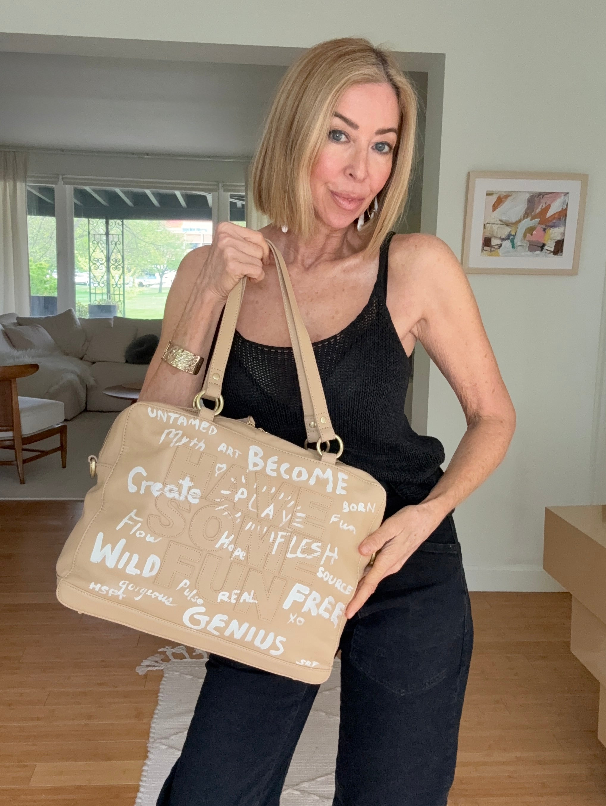 Hand-Painted Elsie Work Bag — 