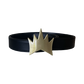 Cinturón con logo de corona - Negro