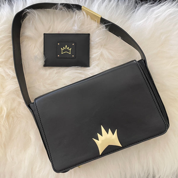 Crown Logo Card Case - Black